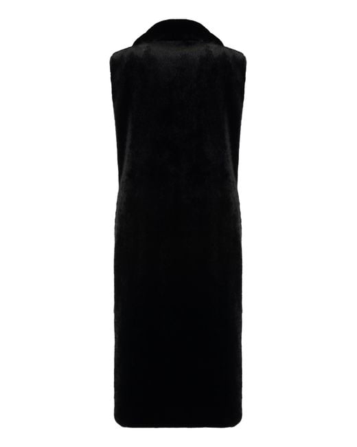 BB COUTURE Black Faux Fur Waistcoat Scarlet Polyester & Shearling Coats