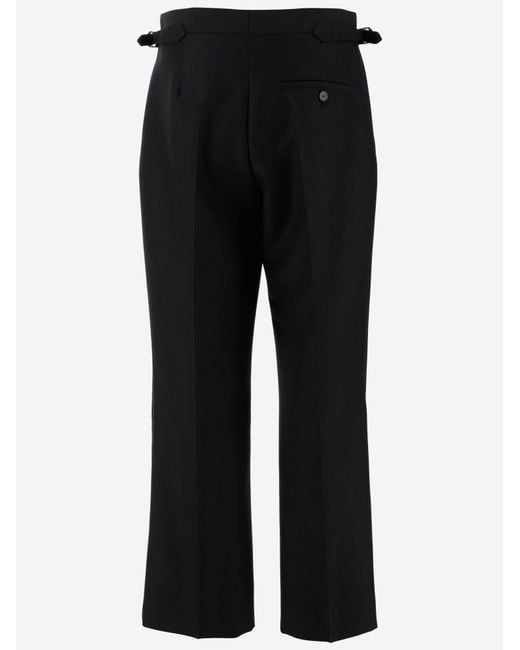 Balenciaga Black Pants Wool-Blend Trousers