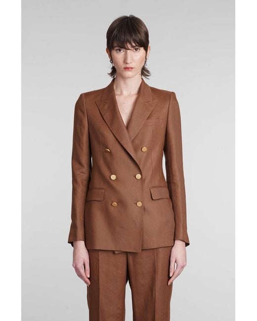 Tagliatore 0205 T-parigi In Brown Linen