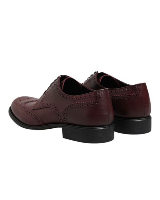 Dolce & Gabbana Brown Leather Lace Up Derby Dress Shoes for men