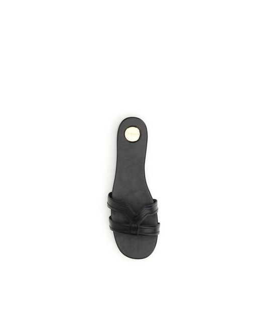 Saint Laurent Black Calf Leather Bos Taurus Sandals