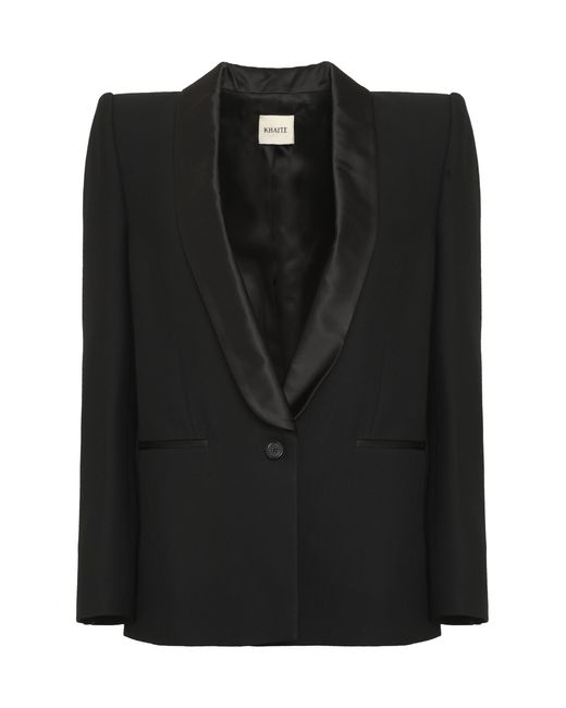 Khaite Black Helio Single-Breasted Jacket Viscose Blazers