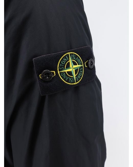 Stone Island Blue Micro Reps Padded Long Jacket for men