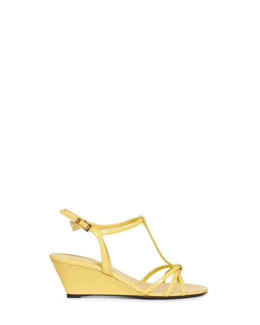 Prada Metallic Sandals Pineapple Patent Leather Calf