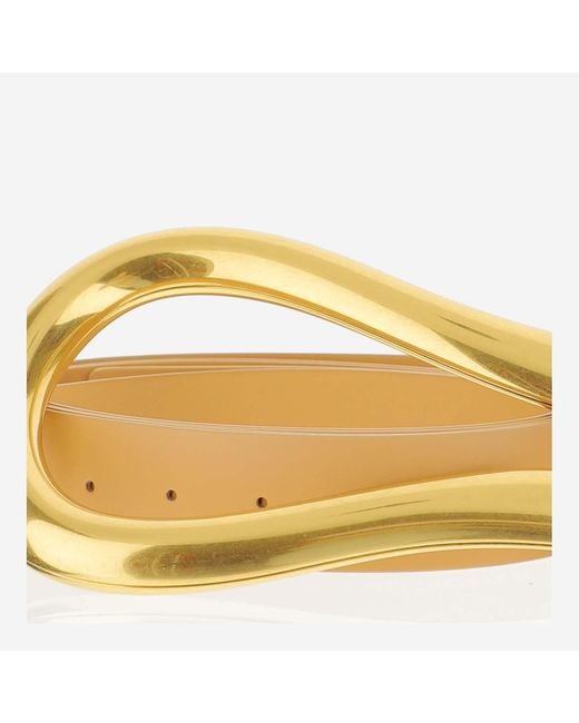Bottega Veneta Metallic Belt Calfskin Almond