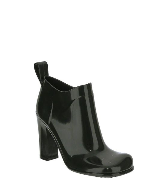 Bottega Veneta Black Shine Ankle Boots
