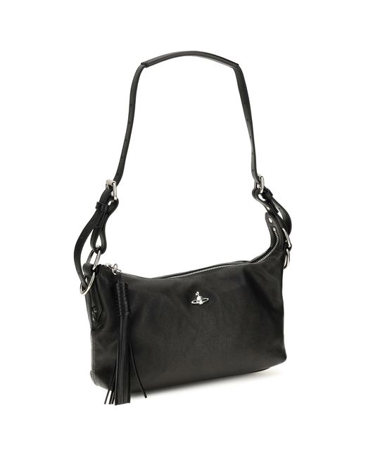 Vivienne Westwood Black Shoulder Bag Emma Leather Sheep Handbags