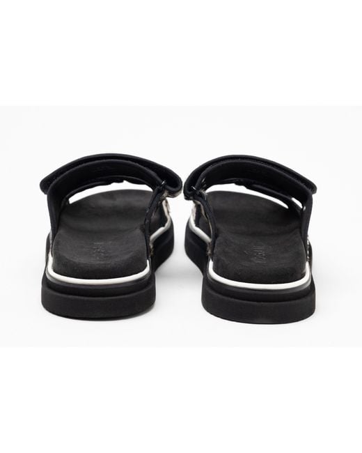 Hogan Black Double-Strap Flat Sandals
