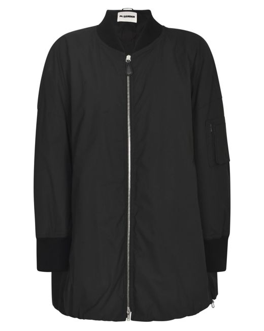 Jil Sander Black Stand-up Collar Oversized Jacket