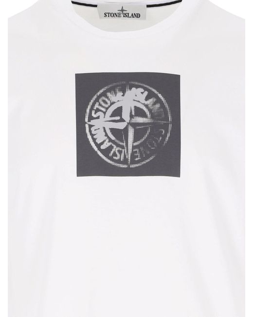 Stone Island White Logo T-shirt for men