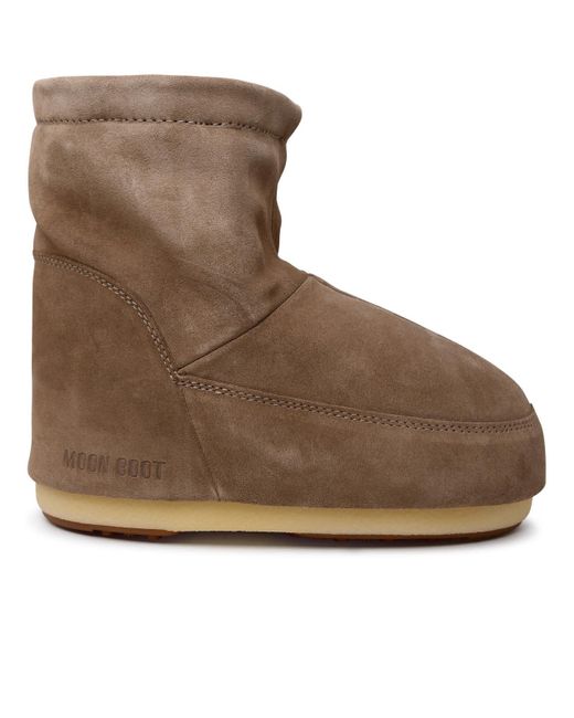 Moon Boot Brown Low-Top Icon Suede Boots