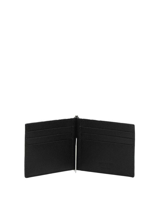Saint Laurent Black Wallet Calfskin Calf Leather for men
