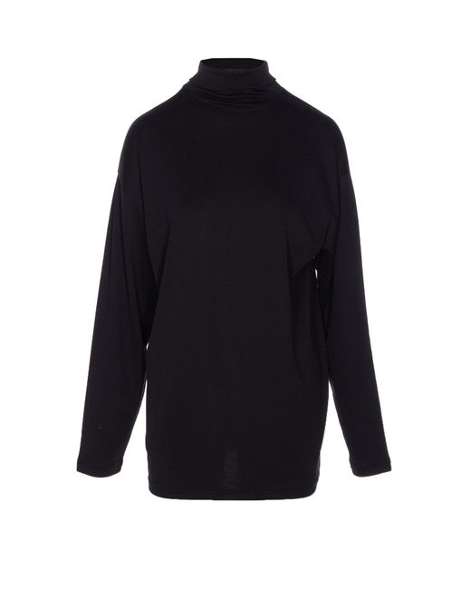 Lemaire Blue Mock-Neck Long-Sleeved T-Shirt