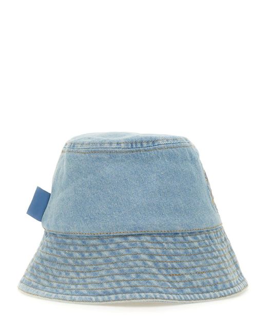 Etro Blue Bucket Hat With Pegasus Embroidery