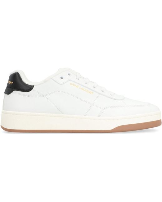Saint Laurent White Sneakers Sl-61 Leather- Calf Trainers for men