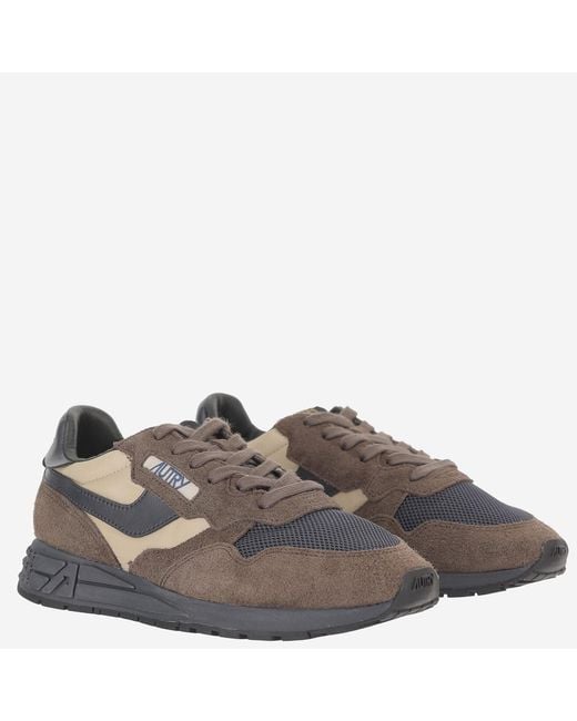 Autry Gray Sneakers Reelwind Leather Trainers for men