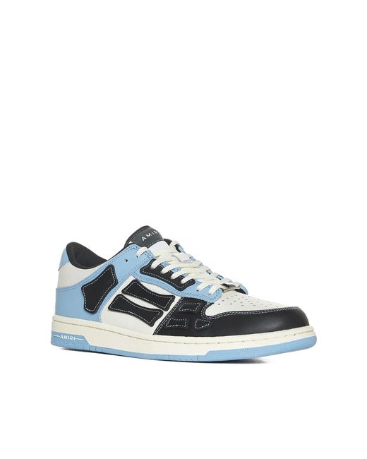 Amiri Blue Skel Panelled Leather Low-top Trainers for men