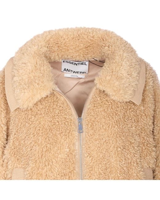 Essentiel Antwerp Natural Iwill Faux Fur Jacket