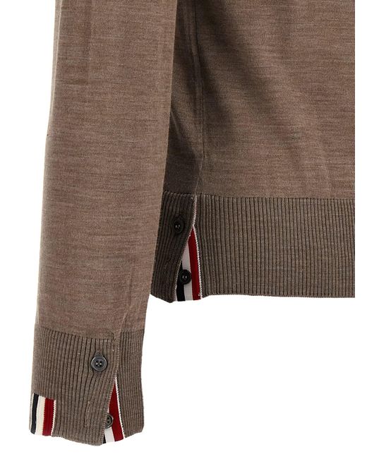 Thom Browne Brown Rwb Sweater, Cardigans for men