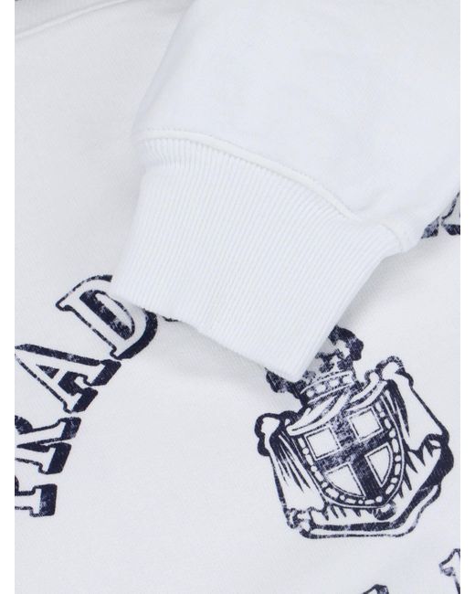 Prada Blue Logo Crewneck Sweatshirt