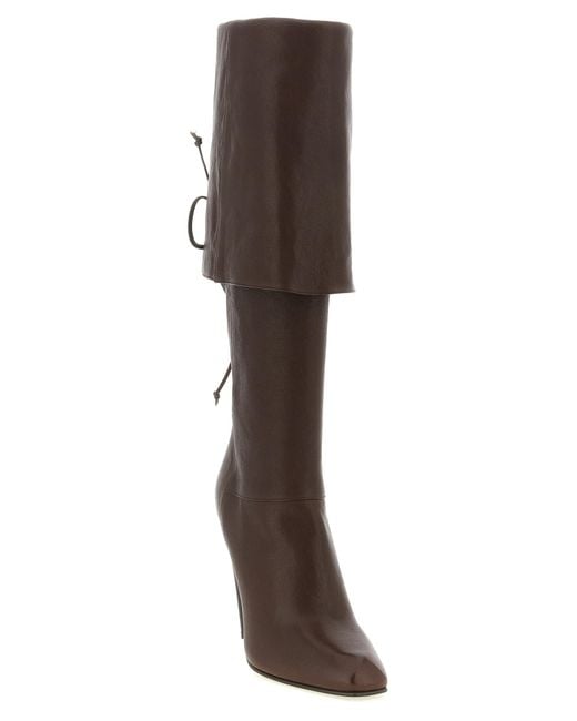 McQueen Brown Horn Heel Boots Lamb Leather (Ovis Aries) Boots, Ankle