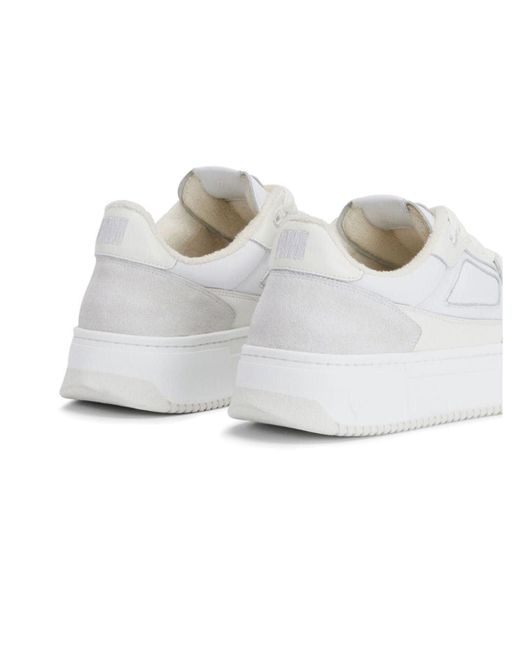 AMI White Calf Leather Sneakers for men