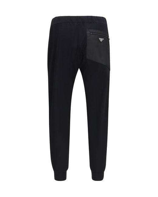 Prada Black Drawstring Pants Nylon for men