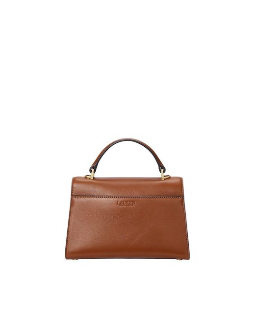 Ralph Lauren Brown Farrah Sm Satchel Small