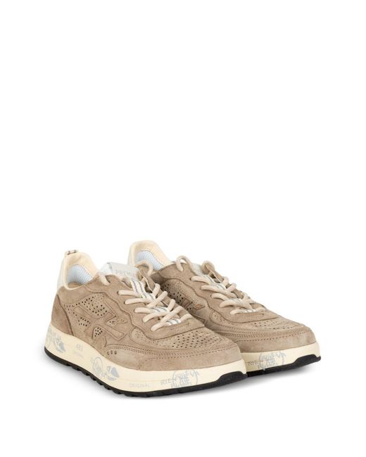 Premiata White Flat Shoes Suede for men