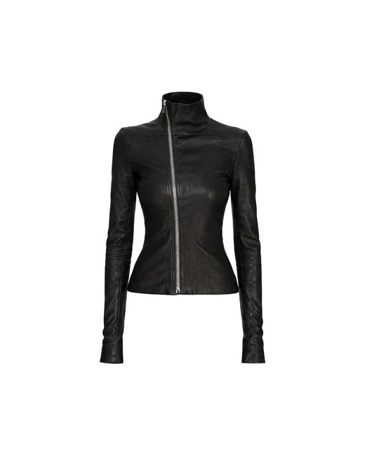 Rick Owens Black Leather Jackets