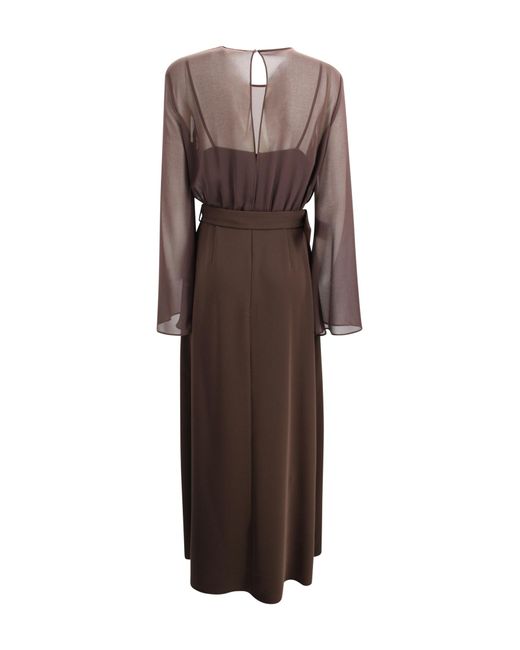P.A.R.O.S.H. Brown Dresses Polyester