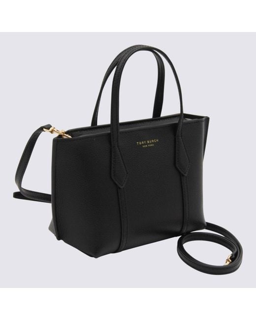 Tory Burch Black Leather Perry Mini Tote