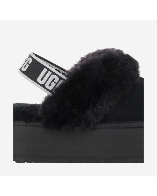 Ugg Black Platform Suede Slippers Funkette