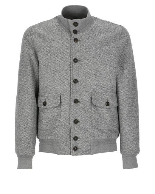 L.B.M. 1911 Wool Blend Bomber Jacket in Gray for Men Lyst