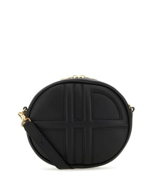 Patou Black Leather Shoulder Bag