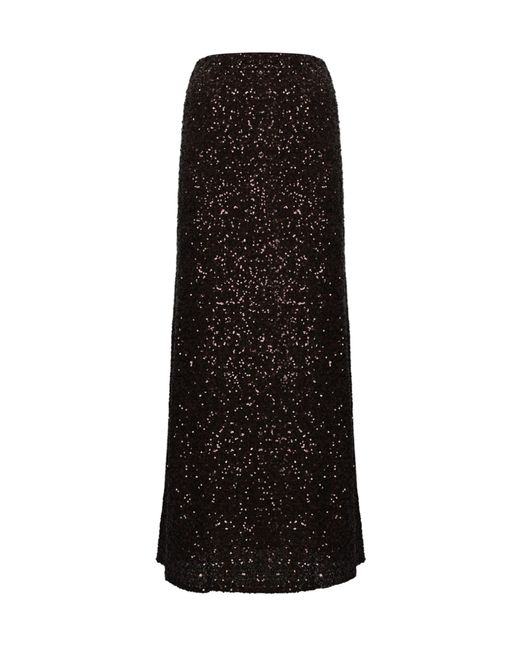 Twin Set Black Long Skirt With Sequins