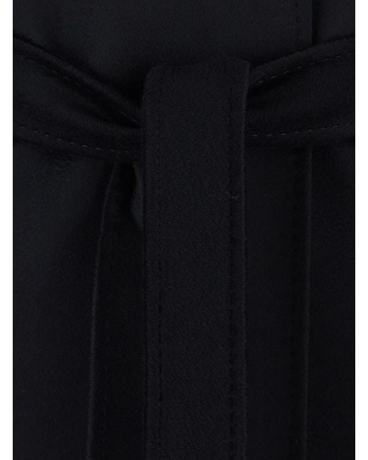 Max Mara Black Wool Coat With Belt