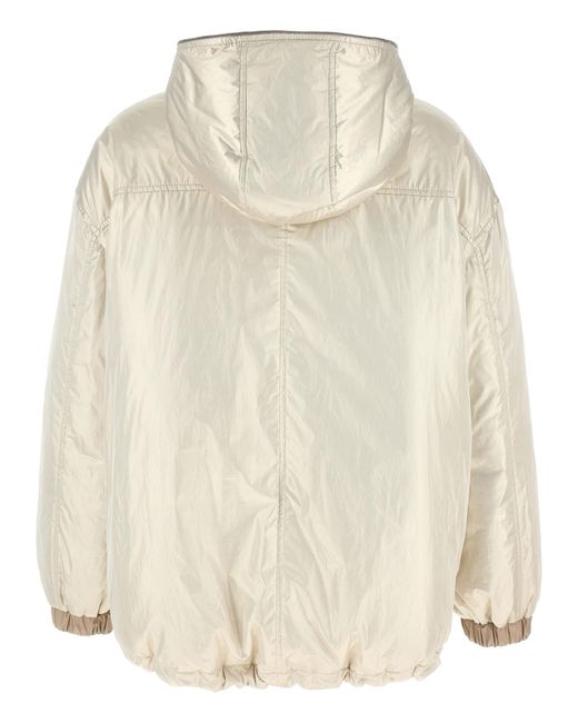 Brunello Cucinelli Natural Polyester Full-Length Jacket Clothing