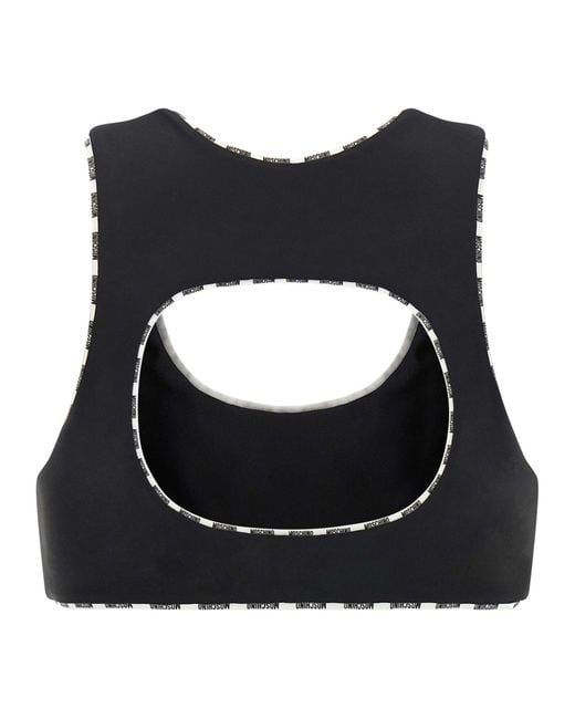 Moschino Black Polyamide Sport Bra Clothing