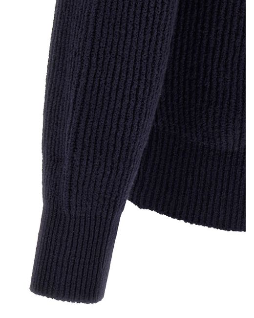 Brunello Cucinelli Blue Shawl Neck Cardigan for men