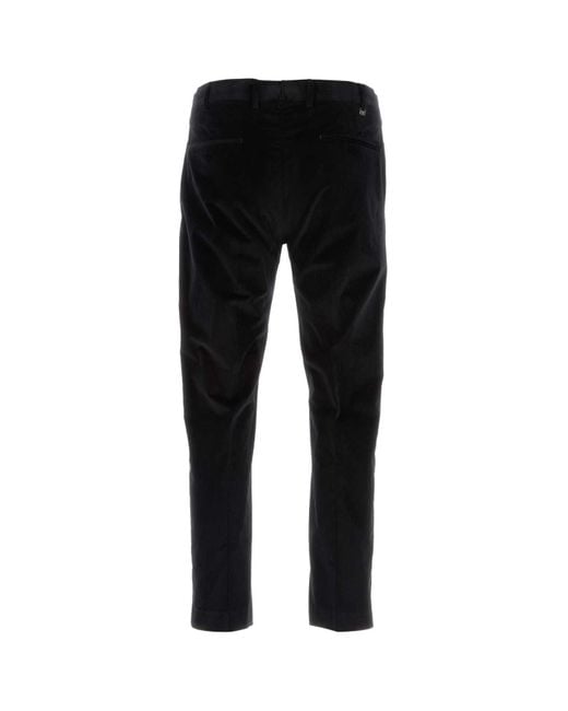 PT Torino Black Stretch Corduroy Pant for men