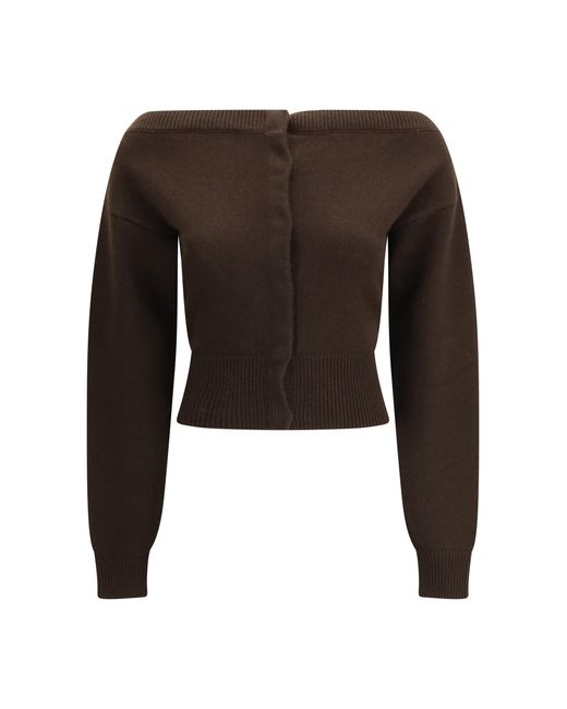 Tom Ford Brown Cardigan Open-Neck Cashmere (Capra Hircus)