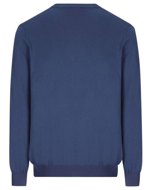 Fay Blue In Cotton Shaved Knit Jumper for men