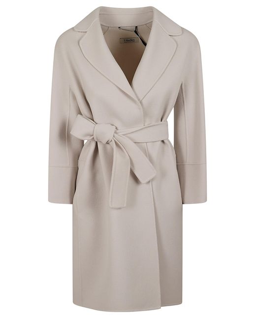 Max Mara Gray Cappotto Midi Arona Lana Vergine Ovis Aries