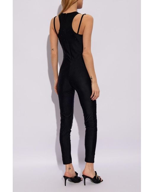 Versace Black Jumpsuit With Shoulder Straps