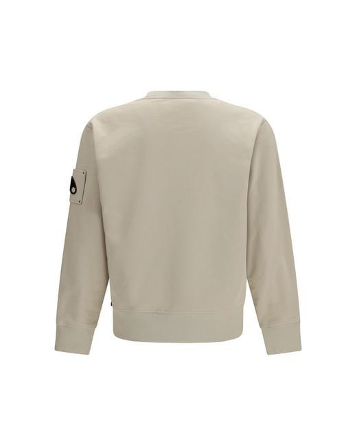 Moose Knuckles White Hartsfield Crewneck Sweatshirt Cotton Sweatshirts for men