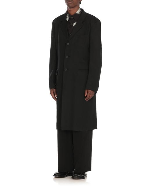 Yohji Yamamoto Black Cellulose Coat for men