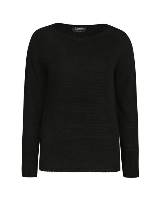 Max Mara Black Giolino Linen Sweater
