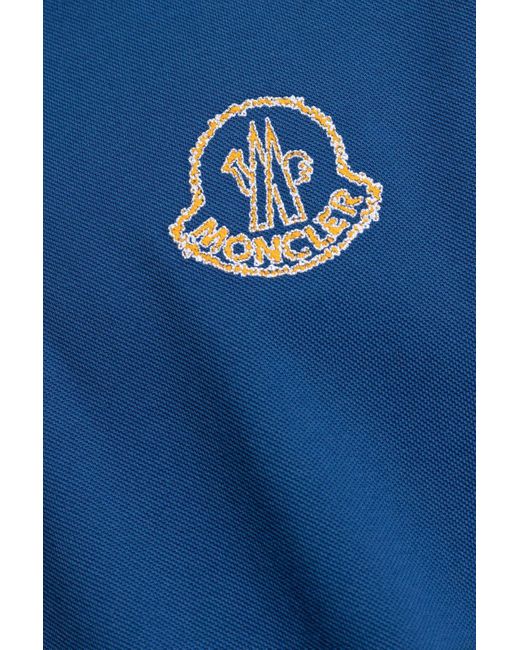 Moncler Blue Polo With Logo for men