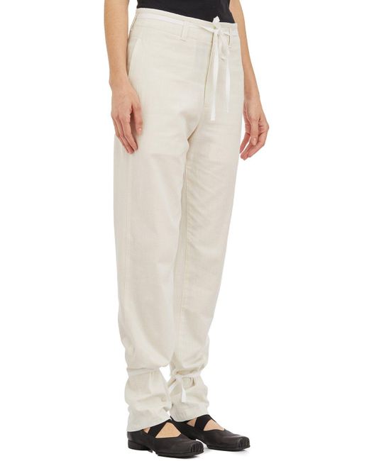 Lemaire Natural Chambray Drawstring Tapered Trousers